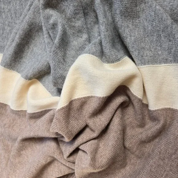 NWOT Summersalt Tri-color Wool Cashmere Wrap Oversized Scarf - Picture 6 of 8